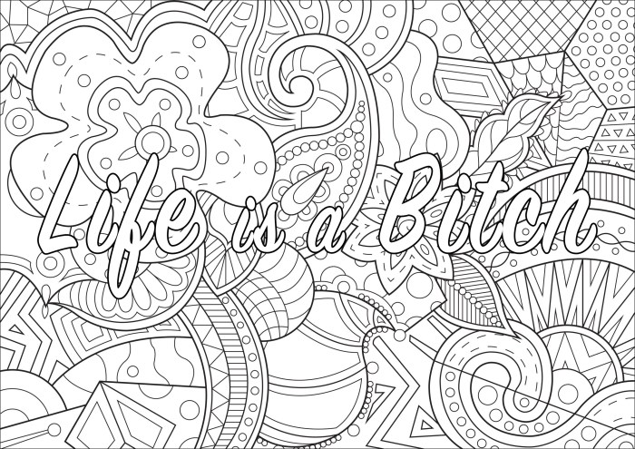 Curse word coloring book printable