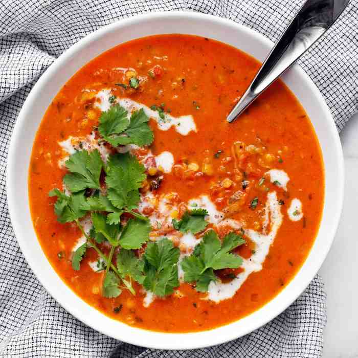 Lentil soup with tomatoes recipe